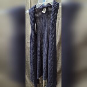 Navy Blue Women's Open Knit Cardigan